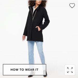 J Crew City Coat in Black Wool